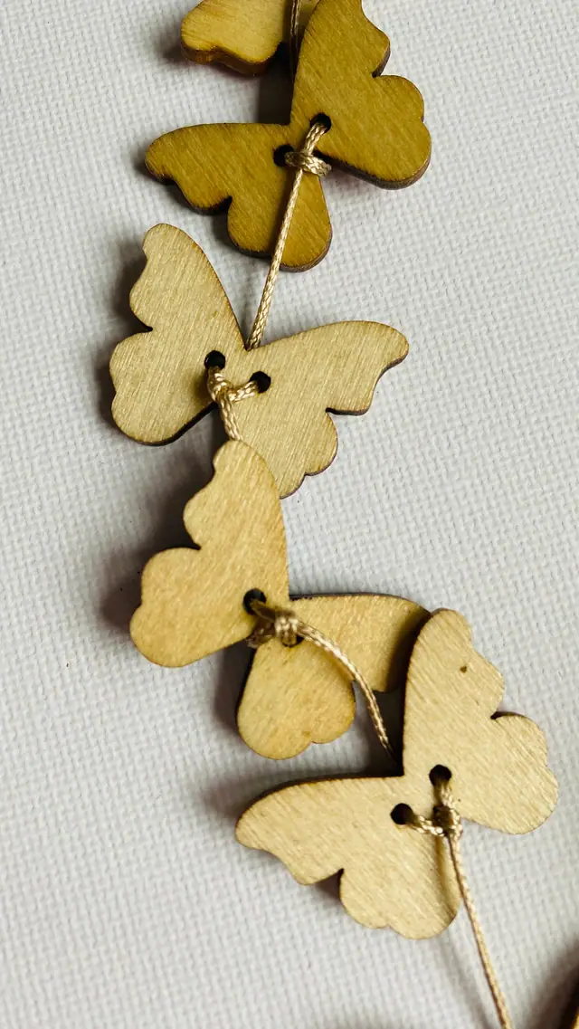 Handmade wooden butterfly wind chime with bell for the garden, balcony or indoors. Decoration, birthday, gift, housewarming party. Witchy (photo 6)
