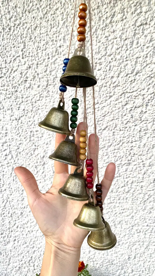 Wind chime made of Bavarian bells for balcony, garden and indoor use. Vintage bells. Witch bell. Cow bell. Gift home decor. (photo 2)