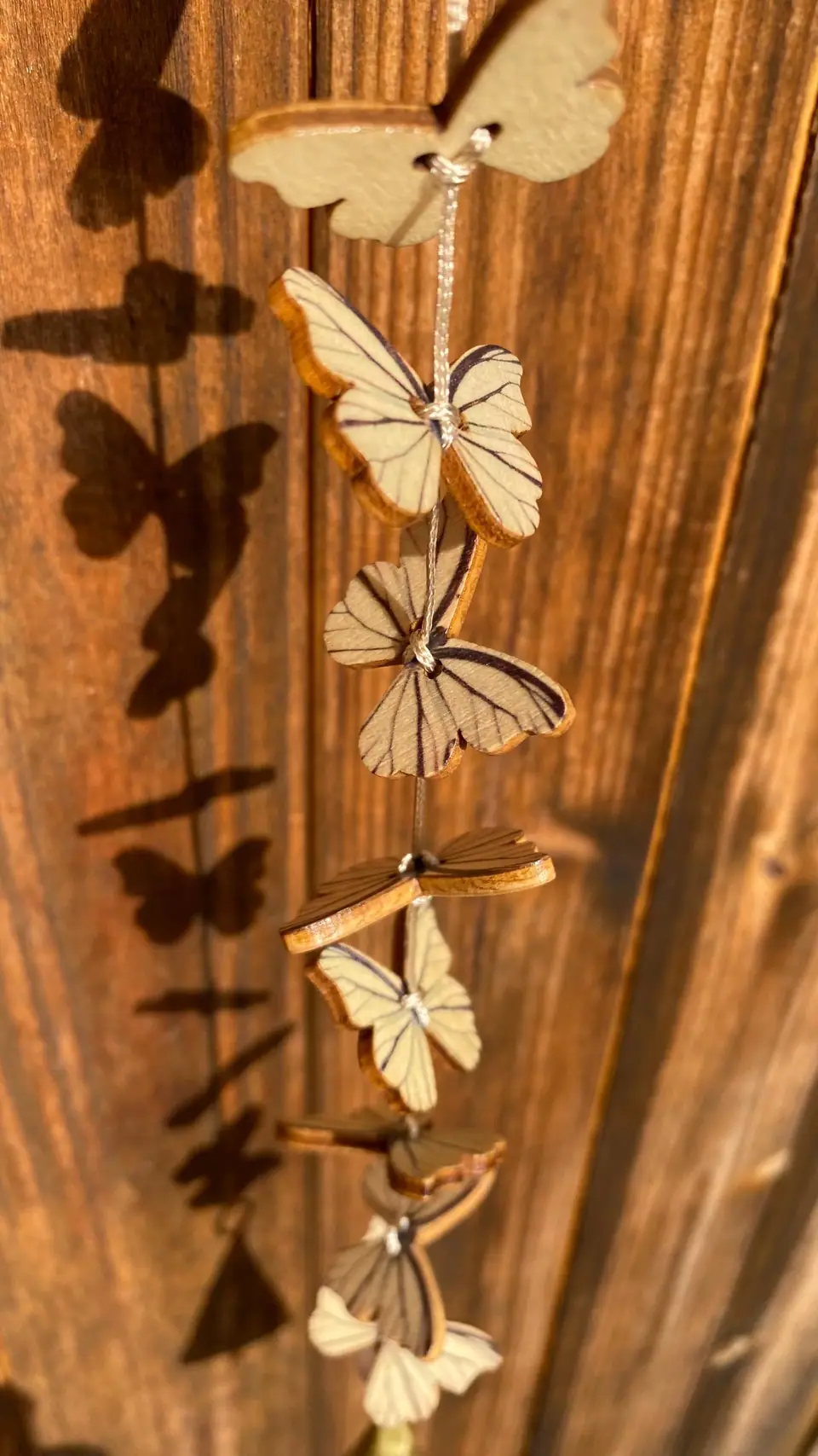 Handmade wooden butterfly wind chime for home and garden. Boho wind chime. Butterflies. Gift idea. Door hanger.