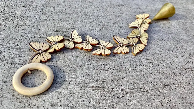 Handmade wooden butterfly wind chime for home and garden. Boho wind chime. Butterflies. Gift idea. Door hanger. (photo 4)