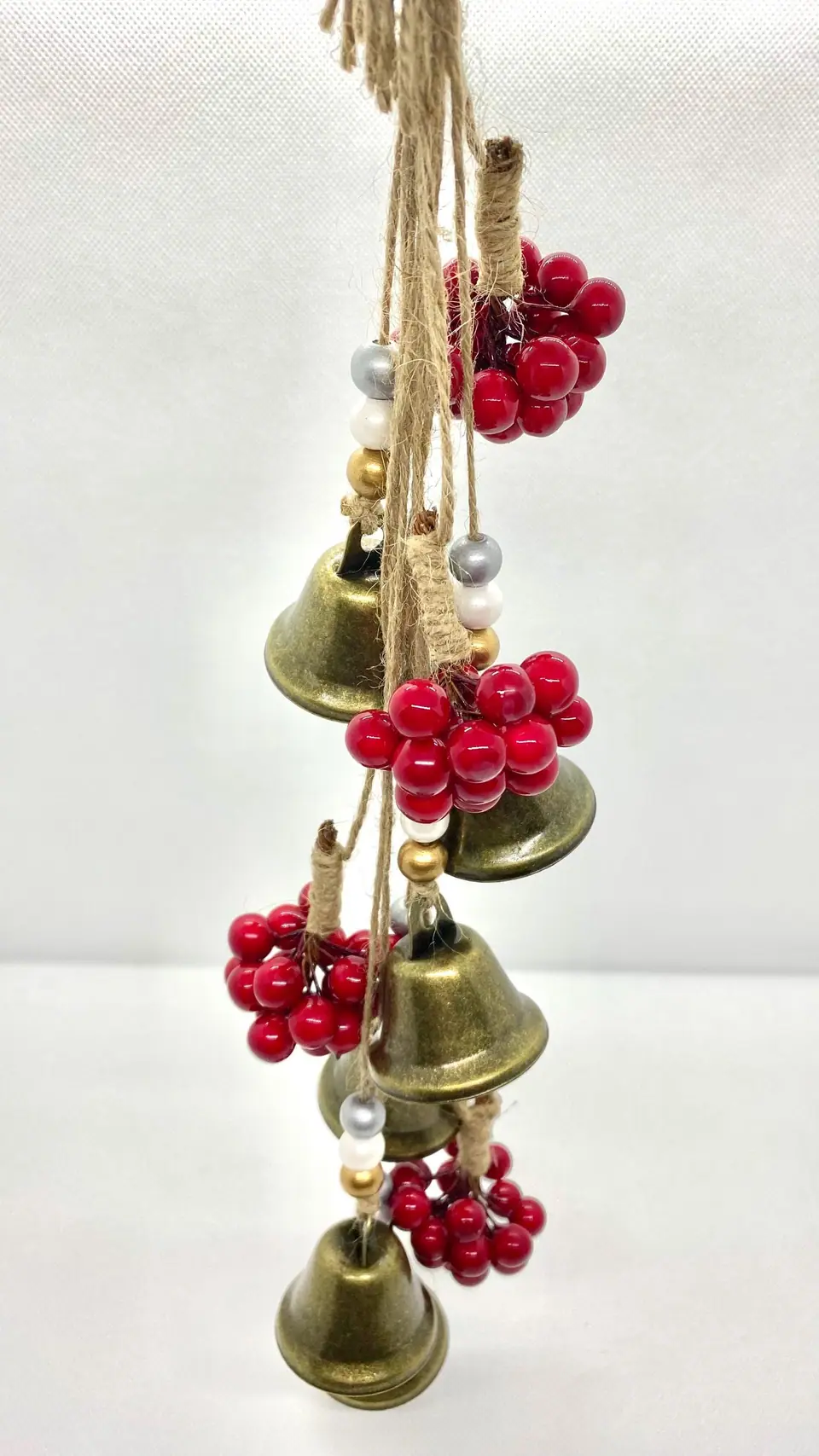 Wind chime “Wintertime” with brass bells. Chimes. Festive Christmas decoration. Christmas gift. Vintage. Winter berries. Boho.
