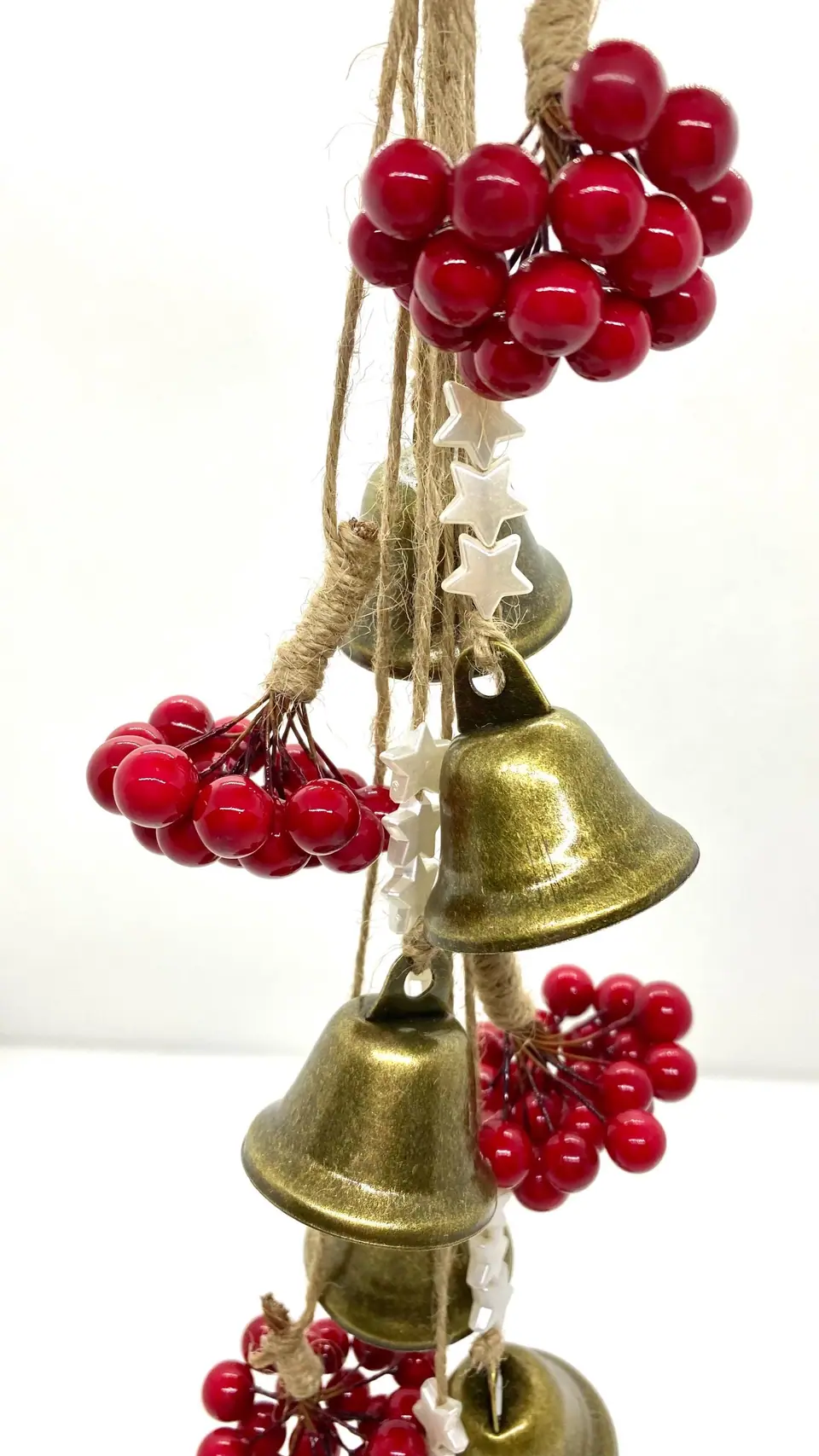Wind Chime “Winter moment” with brass bells. Chimes. Festive Christmas decoration. Christmas gift. Vintage. Winter berries. Boho.