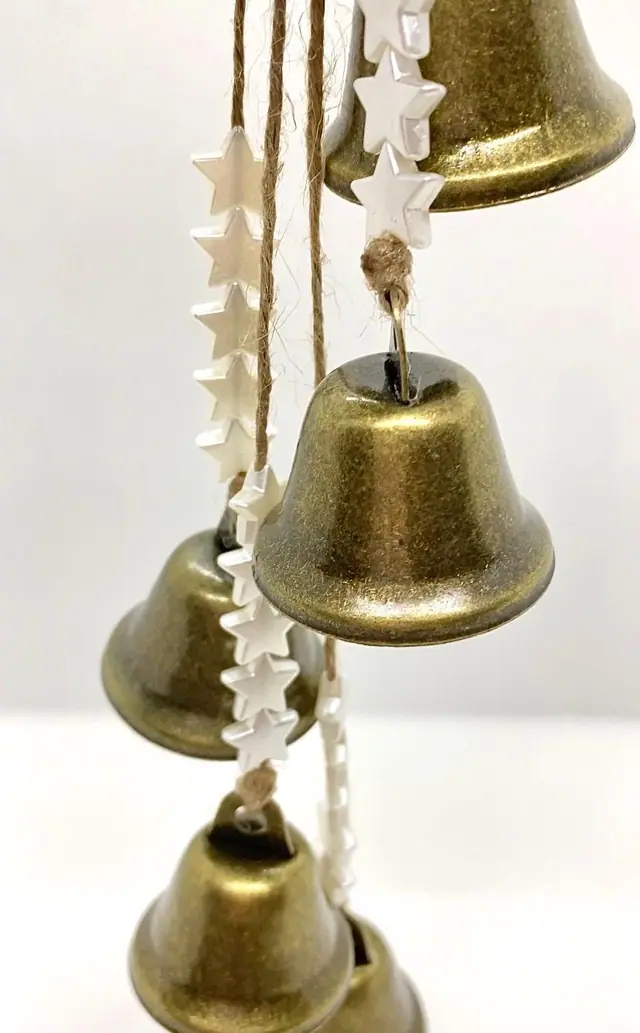 Windspiel mit bayerischen Glöckchen „Mond und Sterne“. Glockenspiel. Hexenglocke. Kuhglocke. Messingglocke. Boho. Hausdesign. Geschenk. (Foto 2)