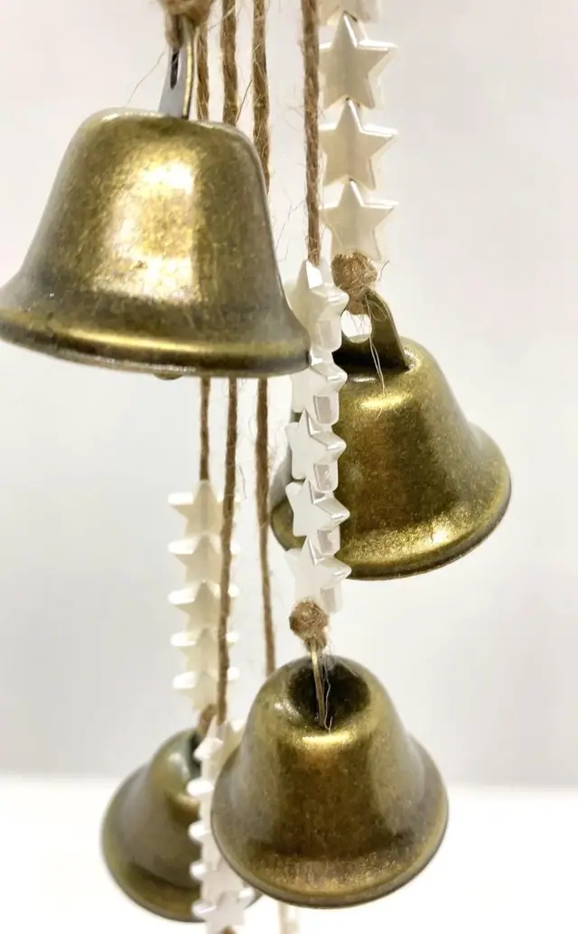 Windspiel mit bayerischen Glöckchen „Mond und Sterne“. Glockenspiel. Hexenglocke. Kuhglocke. Messingglocke. Boho. Hausdesign. Geschenk. (Foto 3)