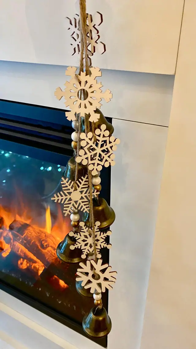 Snowflake wind chime for the home. Winter decoration. Brass bell. Vintage bell. Snowflakes. Boho. Chimes. Gift. Winter. (photo 2)
