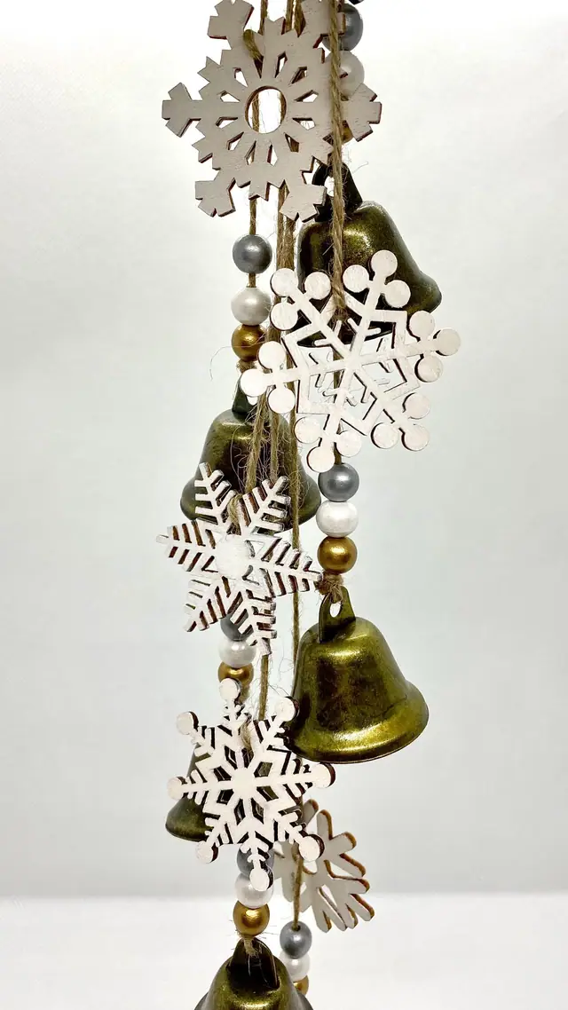Snowflake wind chime for the home. Winter decoration. Brass bell. Vintage bell. Snowflakes. Boho. Chimes. Gift. Winter. (photo 4)