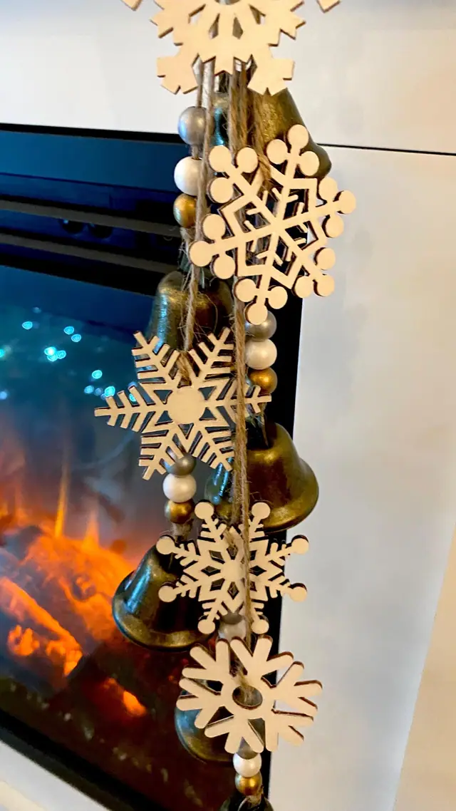 Snowflake wind chime for the home. Winter decoration. Brass bell. Vintage bell. Snowflakes. Boho. Chimes. Gift. Winter. (photo 3)