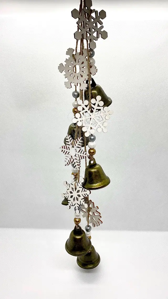 Snowflake wind chime for the home. Winter decoration. Brass bell. Vintage bell. Snowflakes. Boho. Chimes. Gift. Winter. (photo 5)