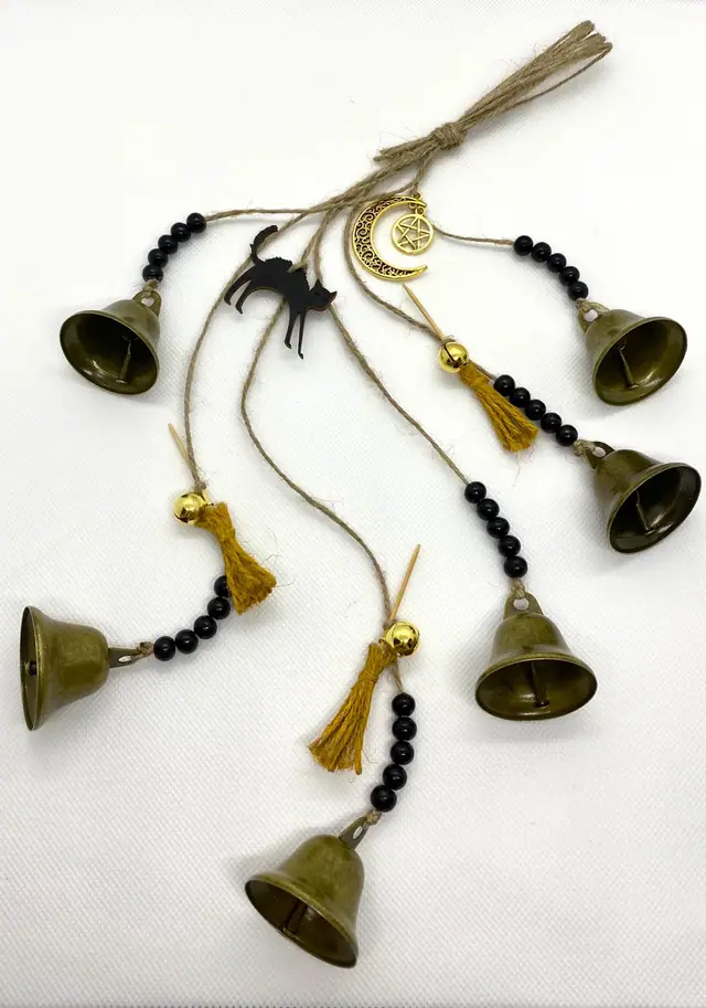 Chimes “Magic brooms” Wind chimes. House protection. Door protection. Wicca. Boho. Witch bell. Vintage bells. House decoration. Cowbell. (photo 6)