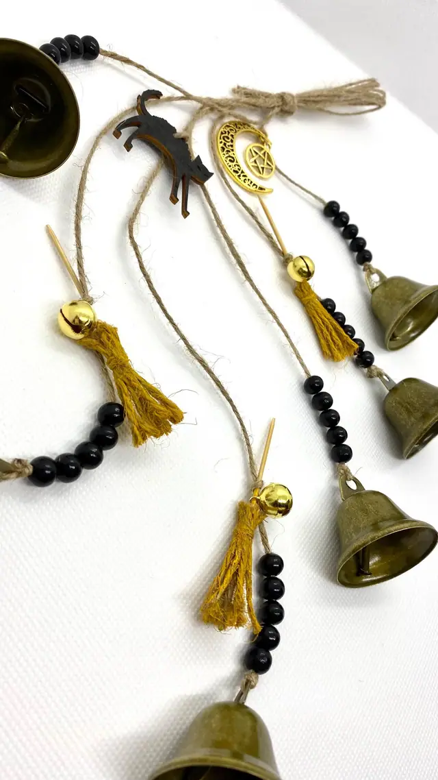 Chimes “Magic brooms” Wind chimes. House protection. Door protection. Wicca. Boho. Witch bell. Vintage bells. House decoration. Cowbell. (photo 5)