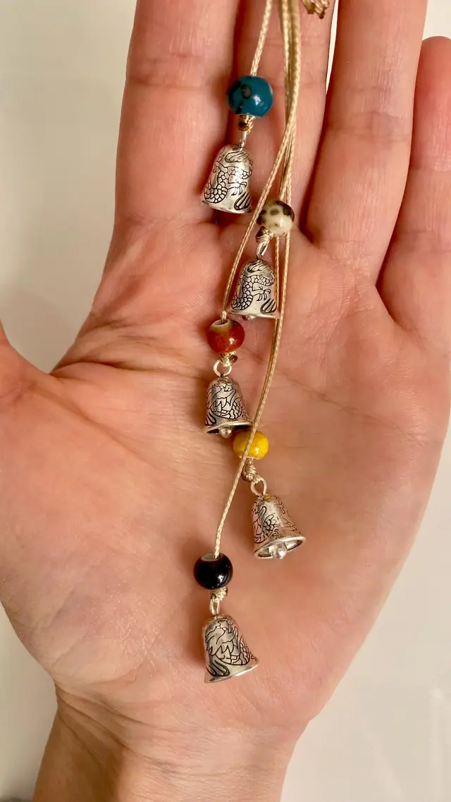 Bag charm with engraved bells. Miniature glockenspiel. Car charm. Mini decoration. Dragon engraving. Boho. Pendant. Gift idea. Boho. Witchy (photo 3)