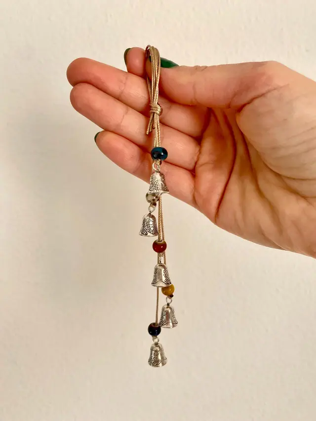 Bag charm with engraved bells. Miniature glockenspiel. Car charm. Mini decoration. Dragon engraving. Boho. Pendant. Gift idea. Boho. Witchy (photo 4)