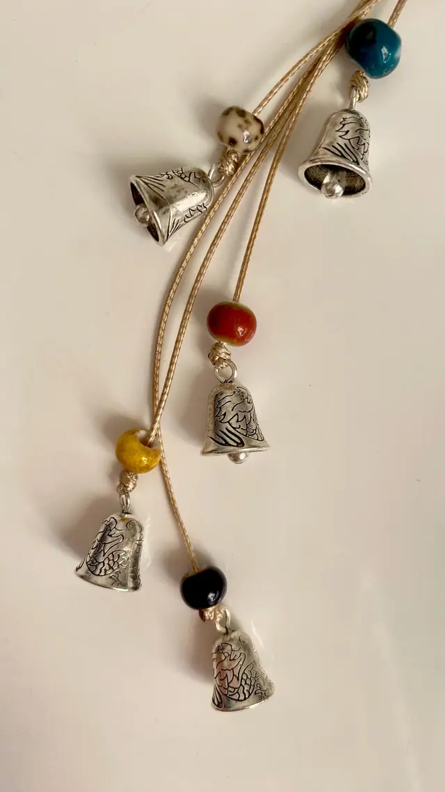 Bag charm with engraved bells. Miniature glockenspiel. Car charm. Mini decoration. Dragon engraving. Boho. Pendant. Gift idea. Boho. Witchy (photo 6)