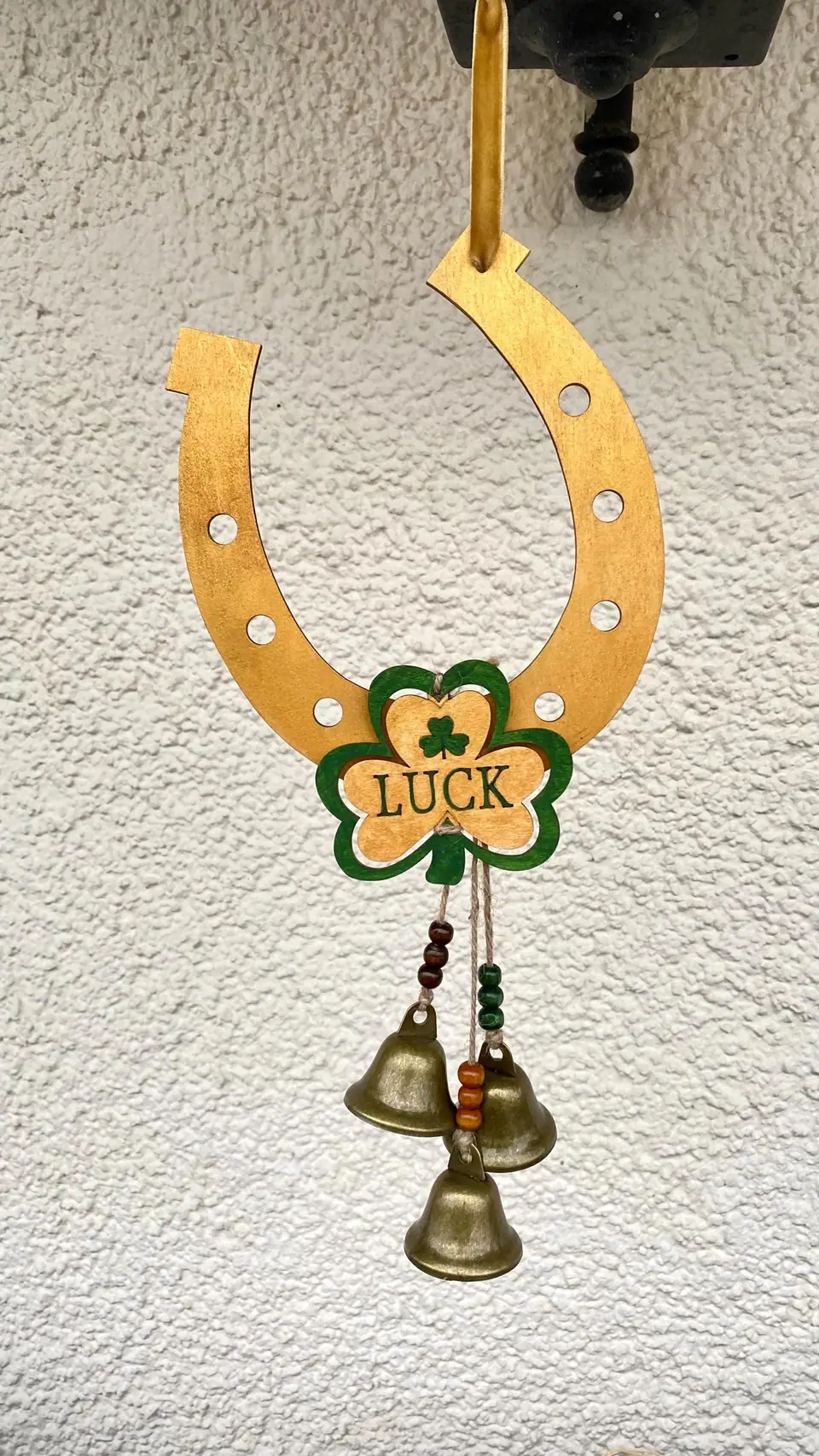 Bell pendants “horseshoe” for interior and exterior walls. Chimes. Lucky charms. Brass bells. Rustic. Wall decoration. Vintage bells. Boho