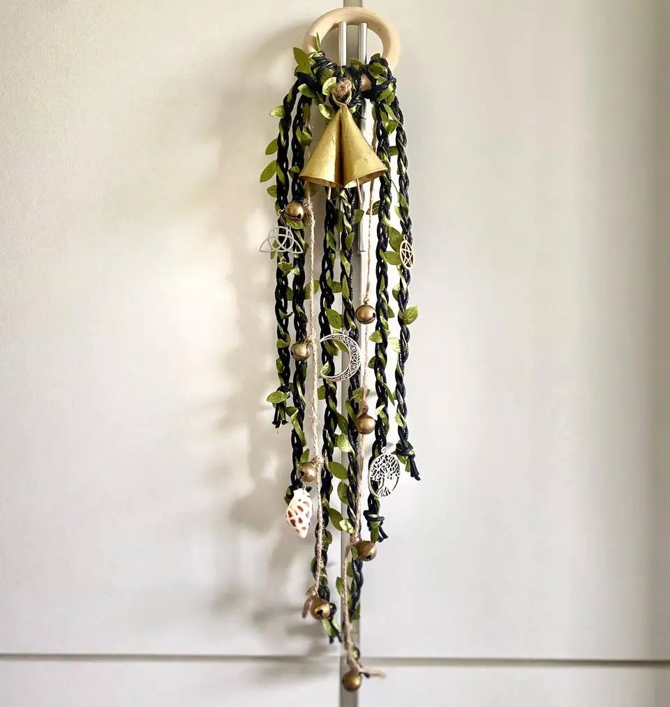 Door hangers for home protection and decoration. Door decorations. Door handle decorations. Witch bells. Wicca. Witchy decorations. Cowbells