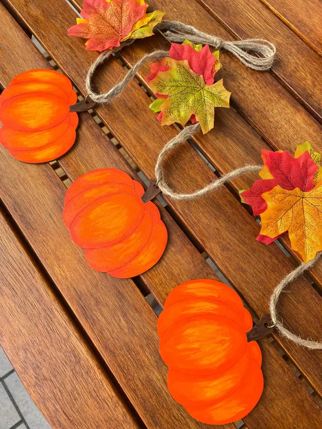 Pumpkin decorations as pendants for your home and garden. Autumn garlands for doors, walls, and windows. Autumn pumpkins. Halloween. Boho (photo 5)