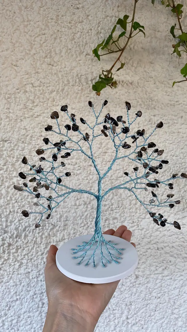 Handmade tree made of wire and natural stones/ decoration/ gift. (photo 8)
