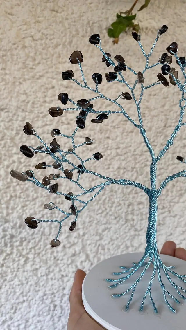 Handmade tree made of wire and natural stones/ decoration/ gift. (photo 9)