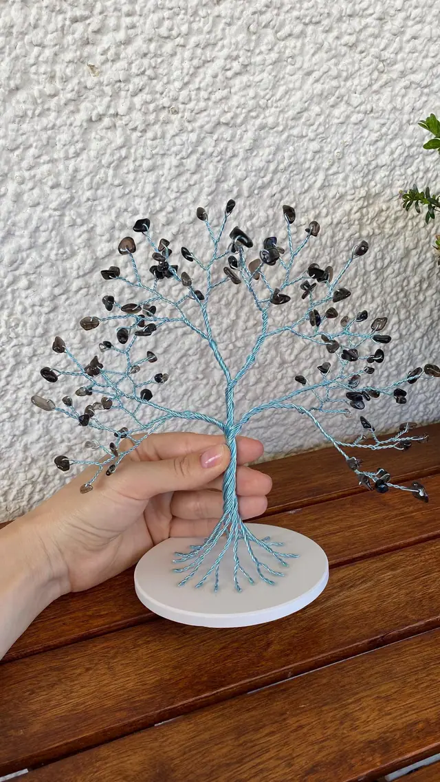 Handmade tree made of wire and natural stones/ decoration/ gift. (photo 7)